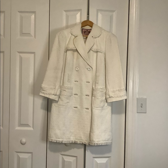 Juicy Couture Jackets & Blazers - Juicy Couture White Cream Peacoat